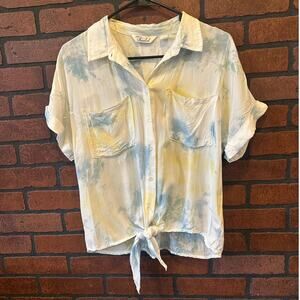 Caffe Marrakech Tie Dye Button Down Shirt Small